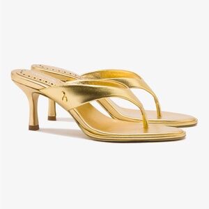 Larroude Gold Women's Sandals, Size 9